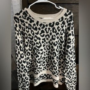 Cheetah print knit sweater